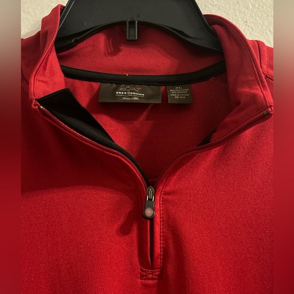 Greg Norman Mens XL Red 1/4 Zip Pullover Play Dry Tasso Elba Golf Long Sleeve - Picture 5 of 5